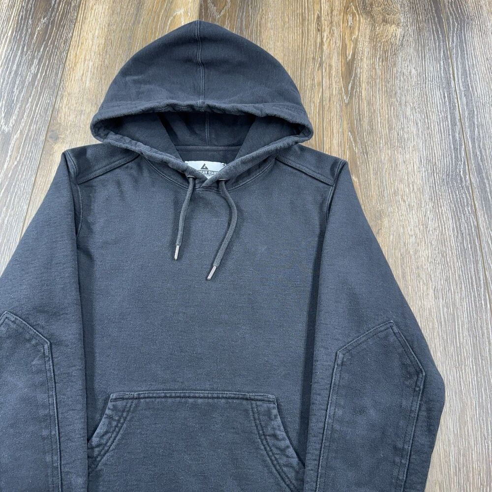 American Giant Hoodie Mens S Black Sweatshirt Made In USA Thick Heavy Pullover